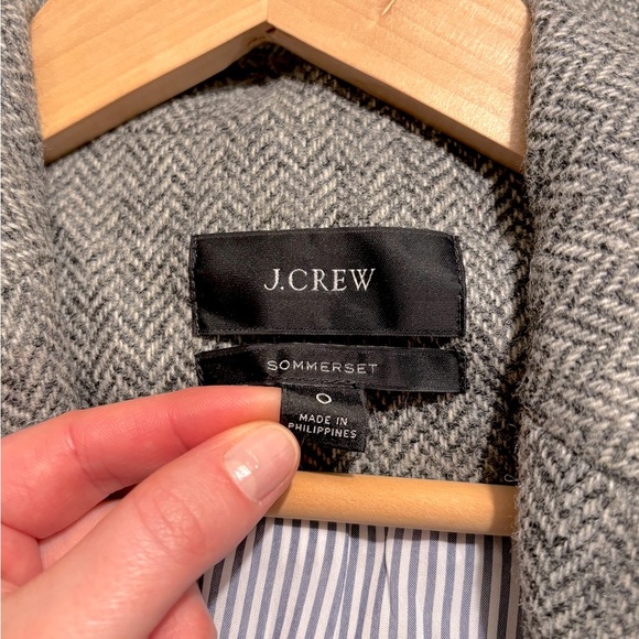 J. Crew Sommerset English Wool Blazer in Herringbone Graphite Gray Size 0 - Picture 7 of 12